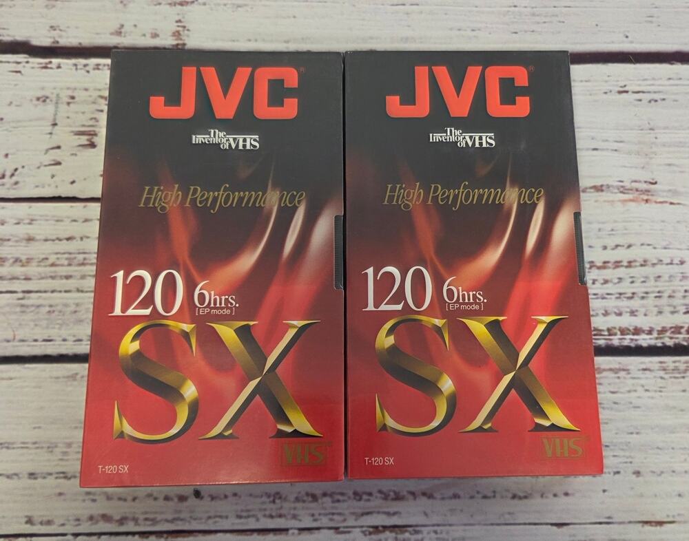 Lot of 2 JVC SX T-120SX Blank VHS Tapes 120 Minute Factory Sealed